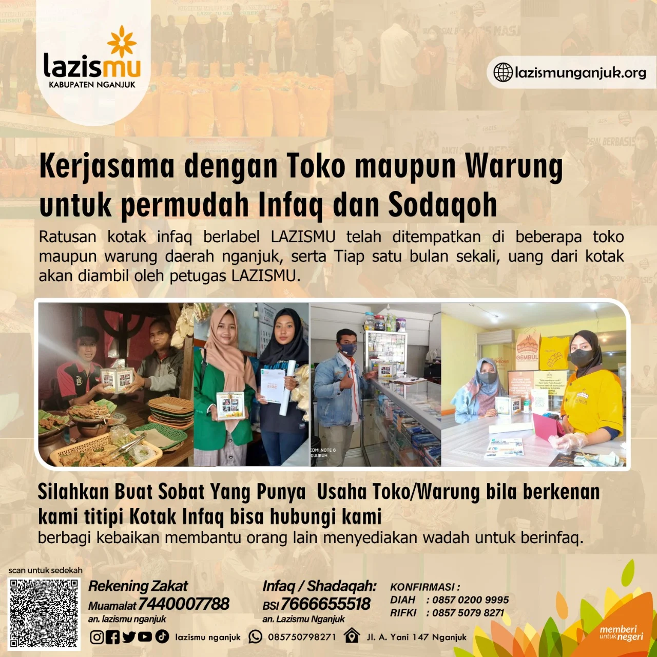 Kotak Amal Lazismu Nganjuk, permudah infaq. (WebP)